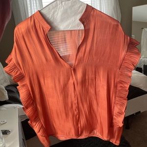 FRNCH Paris orange silk top